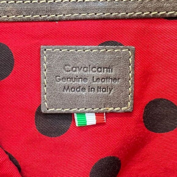 Cavalcanti Italy Leather Brown Crossbody Fold-over Purse Shoulder Bag - Picture 9 of 12